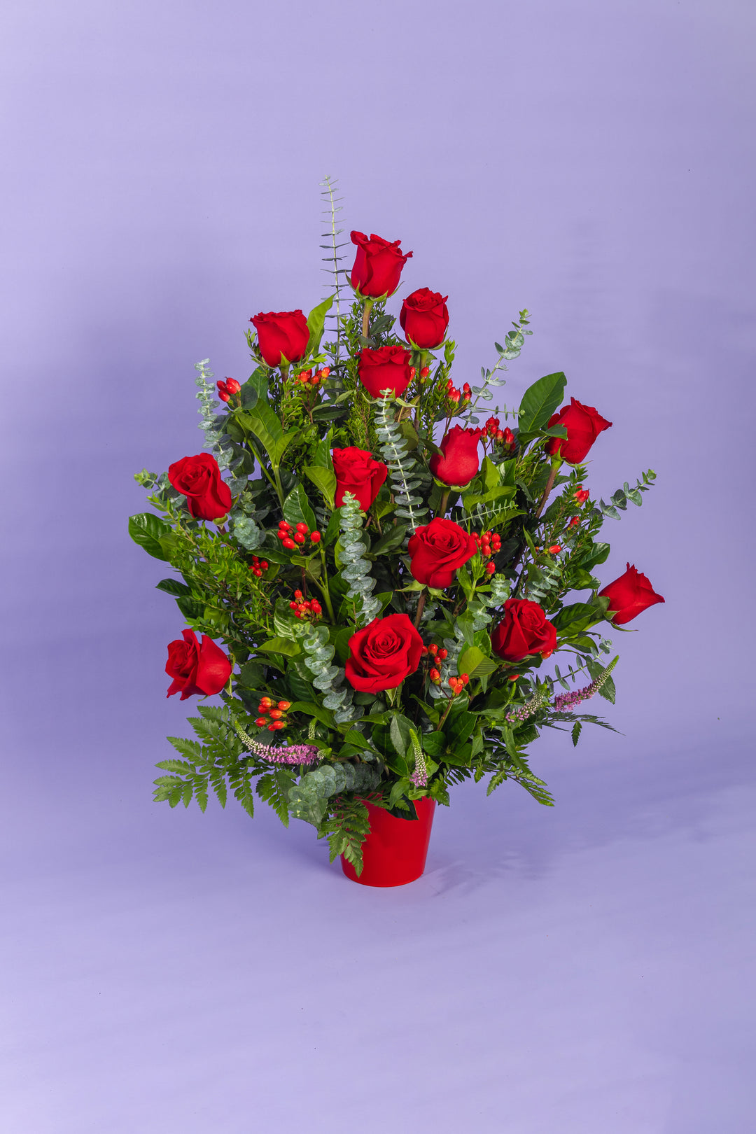 Arreglo de 14 rosas rojas