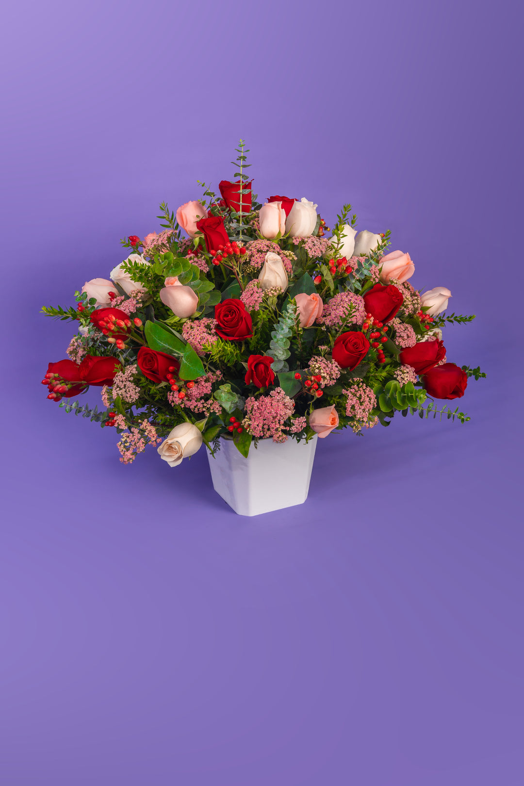 Box de 24 rosas rojas y rosadas