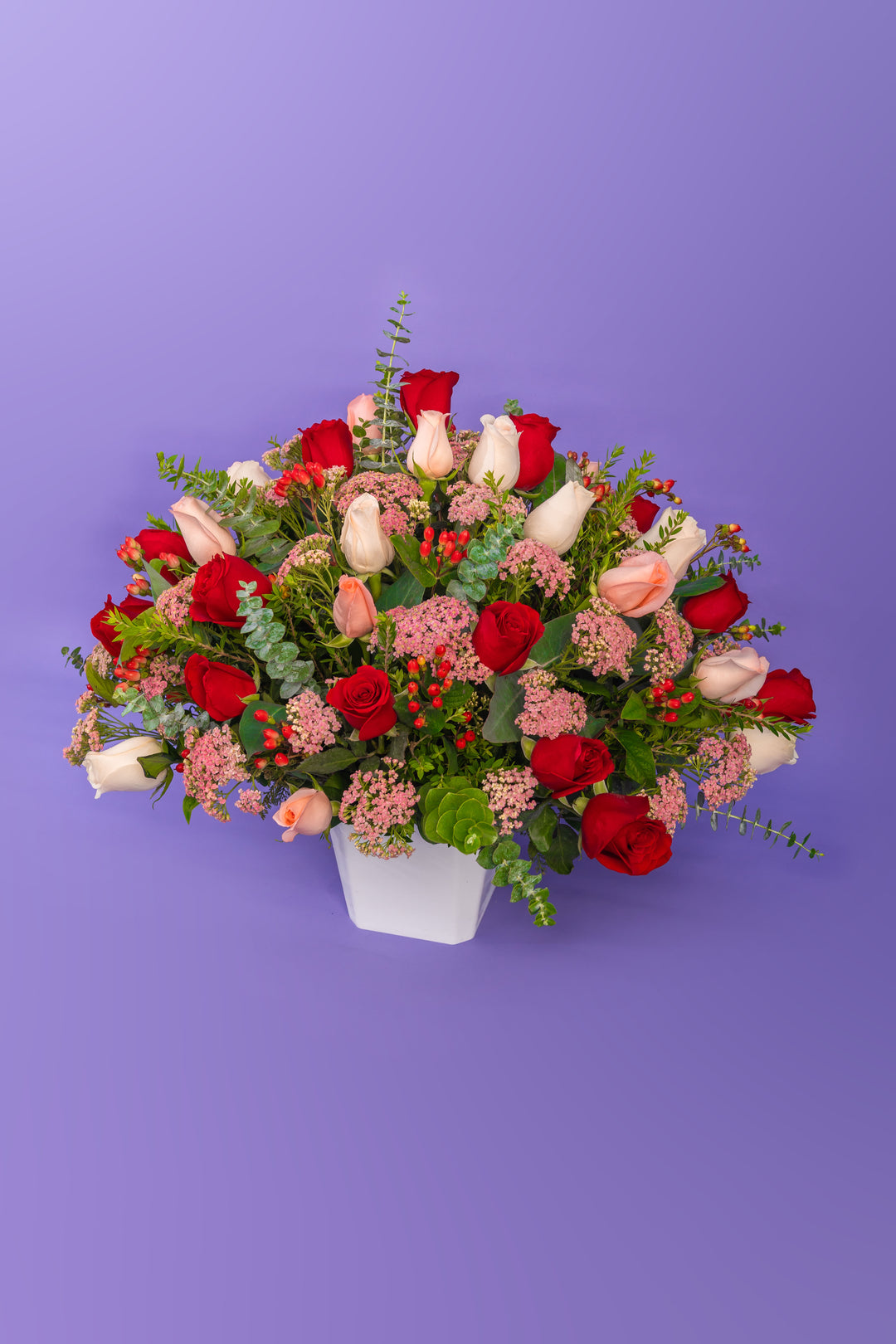 Box de 24 rosas rojas y rosadas