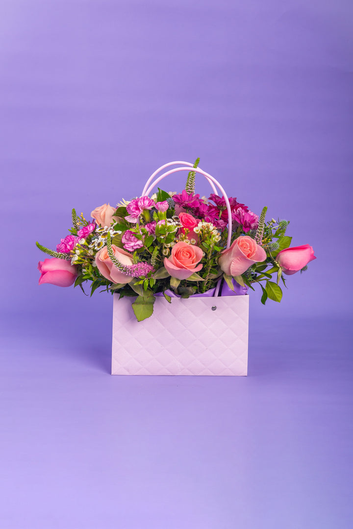 Cartera lila con tonos lila