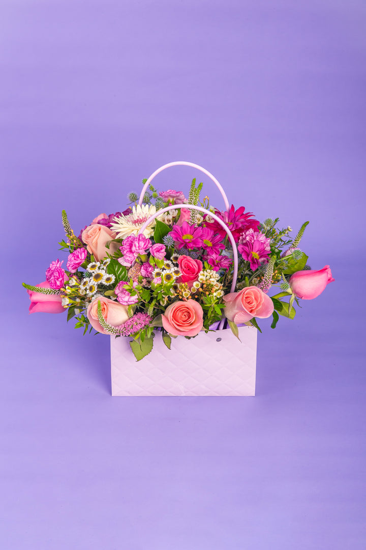 Cartera lila con tonos lila