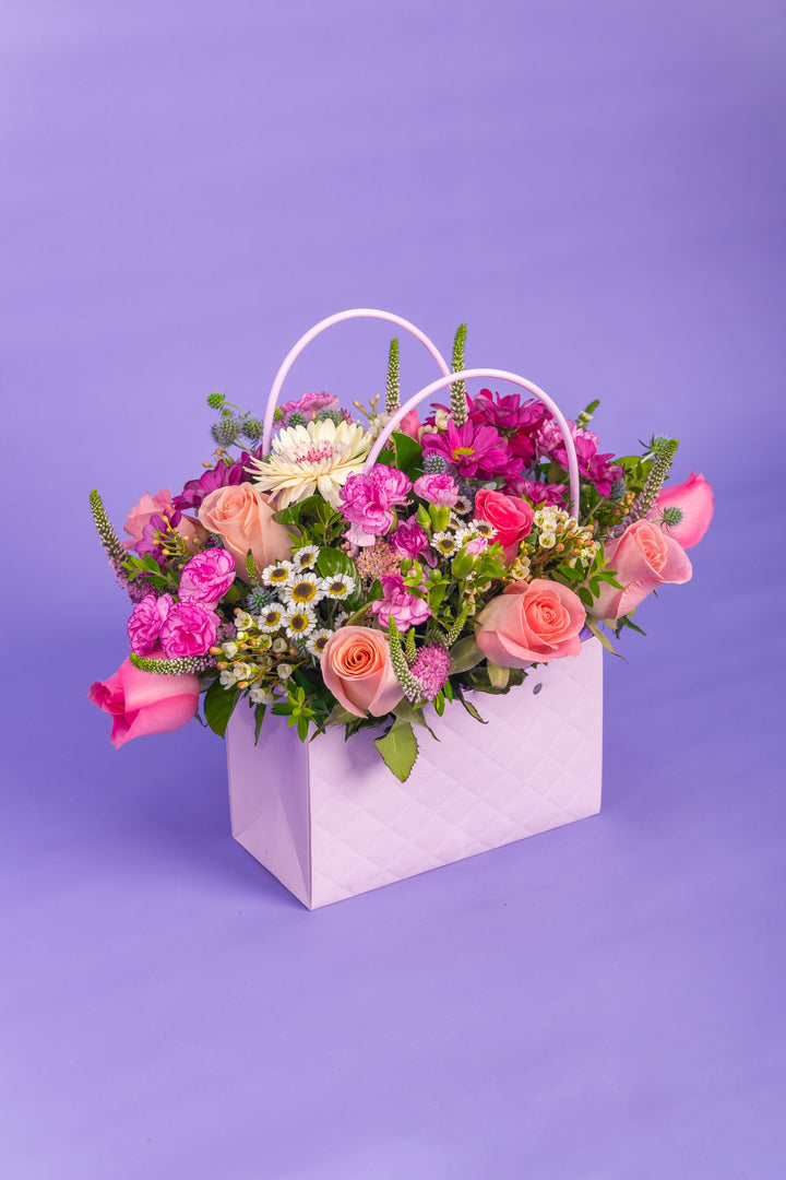 Cartera lila con tonos lila