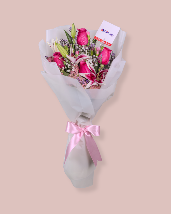 Ramo de Lirios Rosados con Rosas