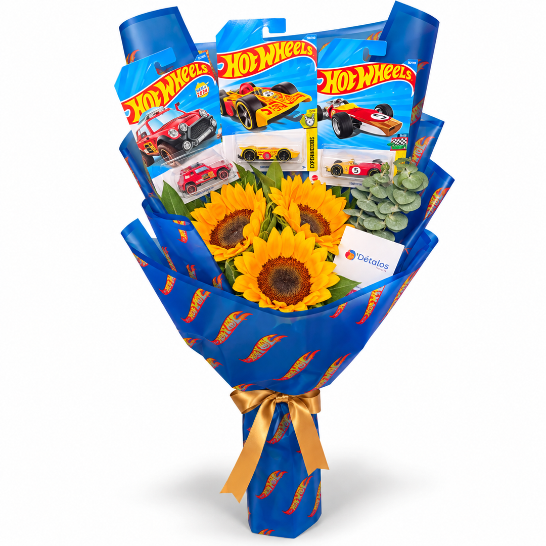 Ramo de Girasoles con carritos