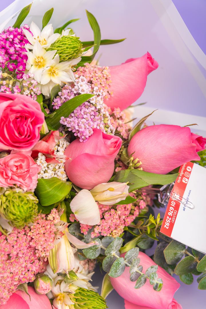 Ramo de 6 rosas rosadas