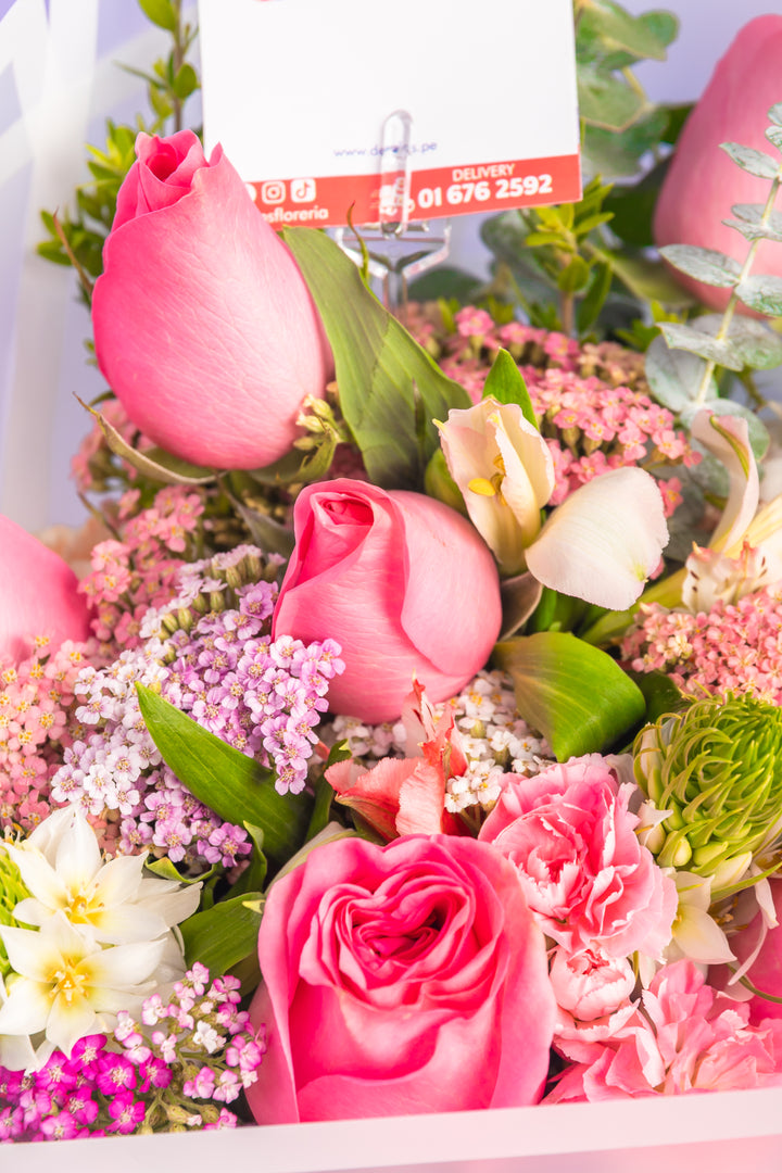 Ramo de 6 rosas rosadas