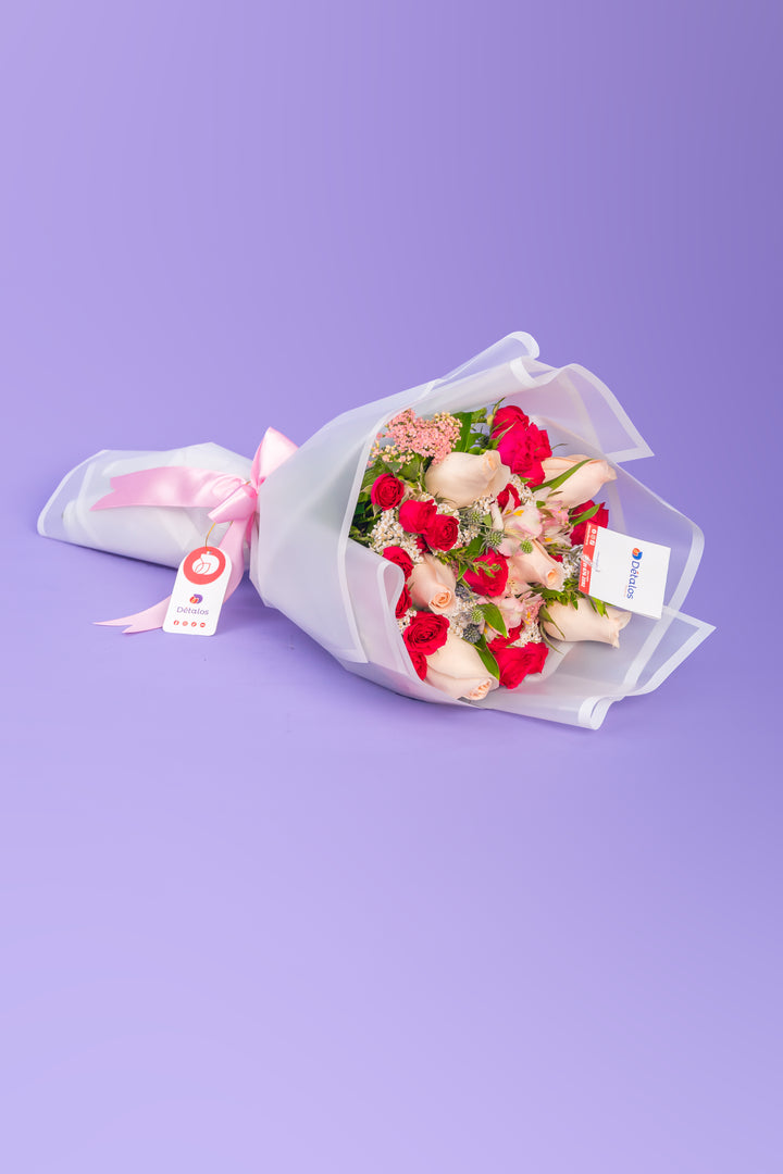 Ramo de rosas con mini rosas